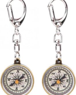 ARFUKA Pack of 2 Compass Keyrings, Portable Pocket Compass, Mini Compass for Gift, Camping, Hiking, Sports Navigation