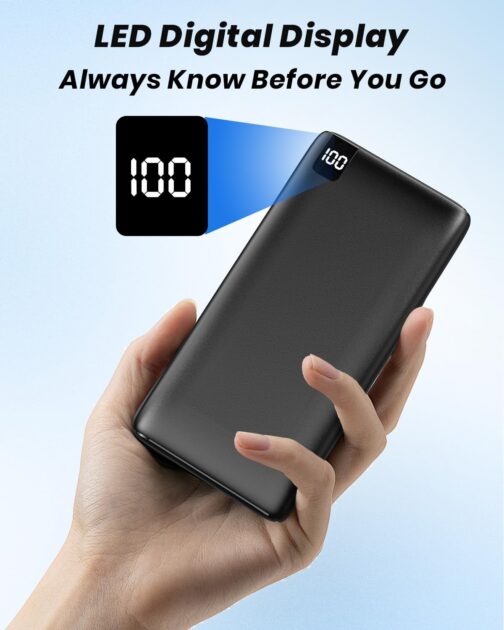Riapow Powerbank 26800 mAh External Battery, 3.0 A USB C Fast Charging Portable Charger with LED Display, Mobile Phone Charger, 4 Outputs, USB Ports for iPhone, Samsung, Tablet and More – Bild 5