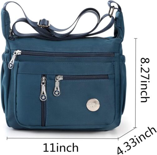 HERCMNOY Women's Shoulder Bag Shoulder Bag Handbag Multi Pocket Nylon Messenger Bag – Bild 3