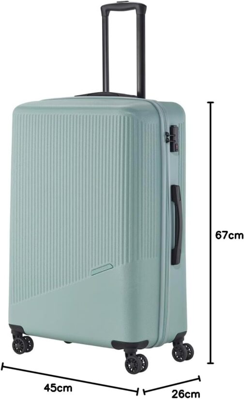 Travelite 4-Wheel Suitcase Set, 3 Pieces, Sizes S/M/L, Luggage Bali Series, ABS Hard Shell Trolleys, mint – Bild 9