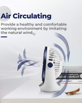Ocoopa USB Fan, Small Table Fan with Strong Air Flow and Quiet Operation, 3 Speeds, 360° Rotating Head, Easy to Carry for Office, Home and Outdoor Use (Dark Blue)