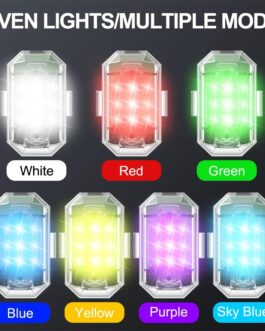 Car Remote Control Flash Light, LED Flashing Light, Wireless LED Flash Light with High Brightness, 7 Colours LED Aircraft Flash Light and USB Charging, Drone Anti-Collision Lights, Aircraft Flash