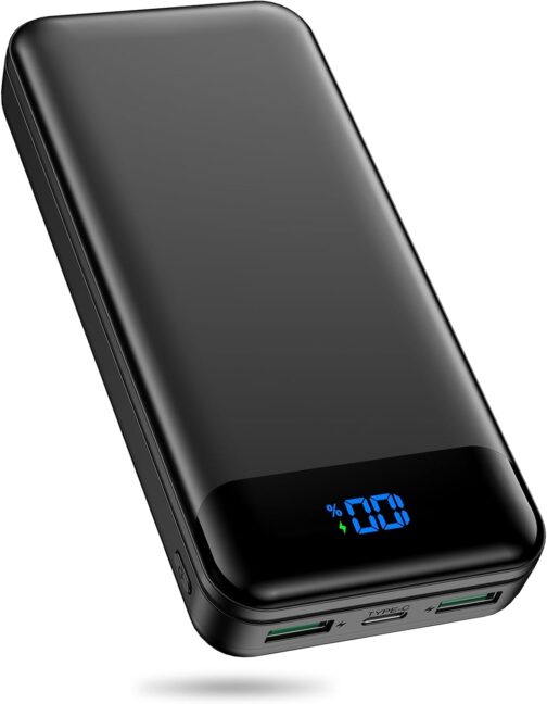 Enerwow Power Bank 27000 mAh, PD 30 W Power Bank Quick Charge, USB C Portable Charger with LED Display, External Battery with iPhone 15 14 Pro Max and Smartphone
