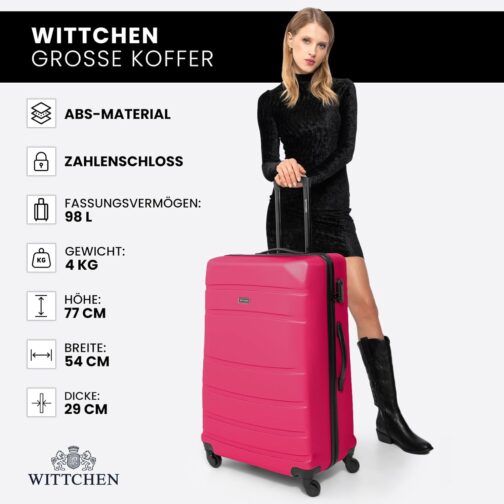WITTCHEN Travel Suitcase, Trolley Suitcase, pink – Bild 8