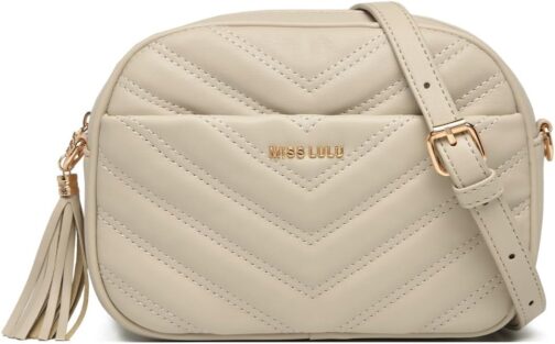 Miss Lulu Women's Small Shoulder Bag, Mobile Phone Case for Hanging Made of PU Leather, Crossbody Bag with Adjustable Strap, Shoulder Bags with 4 Compartments