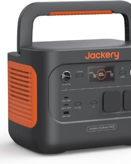 Jackery Explorer 1000 v2 Portable Power Station, 1070Wh LiFePO4 Solar Generator, 1500W AC/100W USB-C Output, 1 Hour Quick Charge, LFP Power Station for Outdoor Camping, Motorhome, Emergency
