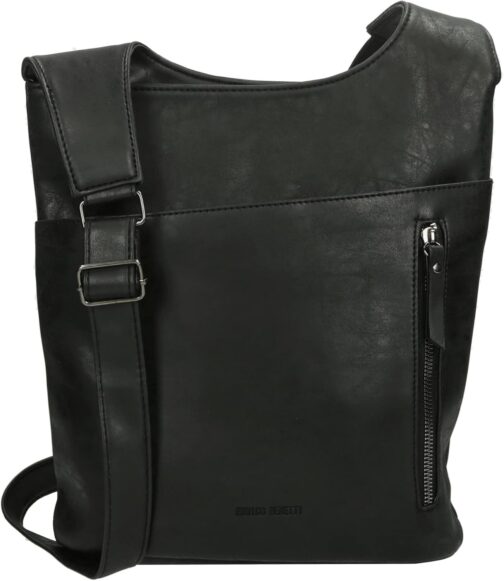 Christian Wippermann Women's Shoulder Bag Crossover Bag Leather Look Handbag, Black (black 01), shoulder bag