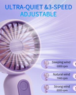 3 Pack Hand Fan Mini Fan Small USB Hand Mini Portable Fan Small Portable Hand Fans Battery Rechargeable Battery Operated with 3 Speeds for Girls Women Men