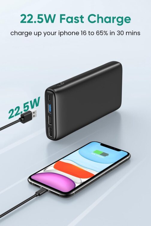 A ADDTOP Powerbank 26800 mAh, External Battery with 22.5 W Power Delivery, Portable Charger with 4 Ports Compatible with Smartphone, Tablets and More – Bild 2