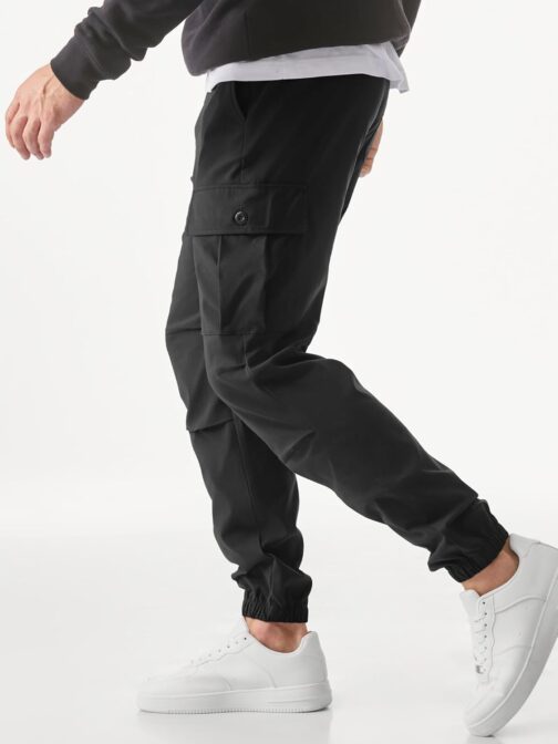 JMIERR Men's Cargo Trousers, Long Joggers, Sports Trousers, Elastic Waist with Drawstring, Sweat Trousers for Men with Pockets – Bild 3