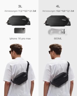 Inateck Sling Bag, Stilvolle Umhängetasche mit verstellbarem Schultergurt, wasserabweisende Umhängetasche für Damen und Herren