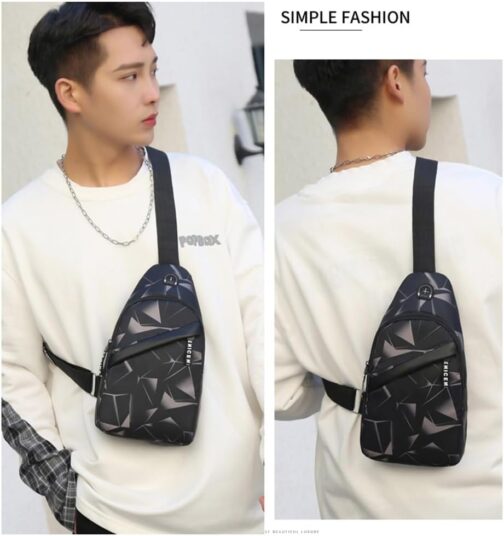 Men's Chest Bag, Sling Chest Crossbody Bag, Men's Crossbody Bag, Sling Bag, Anti-Theft Sling Bag, Shoulder Bag, Chest Bag, Chest Bag, Sling Bag, Black, black – Bild 4
