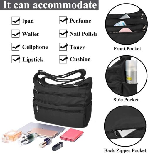 VOLGANIK ROCK Shoulder Bag for Women, Multiple Pockets, Handbag, Shoulder Bag, Waterproof RFID Shoulder Bag for Daily Use, Messenger Bag, Travel Bag – Bild 4