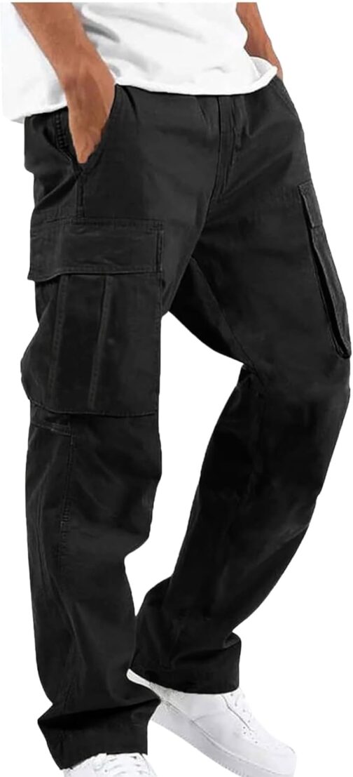 DUOLUVA Cargohose Herren Winter Lang Arbeitshosen Männer mit 6 Taschen mit Reißverschluss Universal Fit