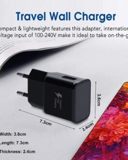 Charger with Charging Cable Compatible with Samsung Galaxy S8, S8 Plus, S9, S9 Plus, S10, S10 Plus, S10e 5G, A50, A51, A40, A30, A20, A20e, Z Flip3, Z Fold2 5G, Replacement Original Quick Charger