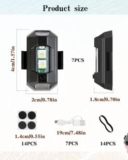 GZGXKJ Strobe Drone Light, Pack of 7 Strobe Light, LED Anti-collision Lights, 7 Colours with USB Charging, LED Flashing Light, Suitable for Motorcycles, Cars, RC Cars, Drones