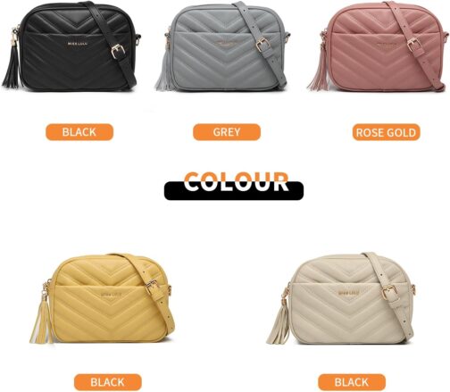 Miss Lulu Women's Small Shoulder Bag, Mobile Phone Case for Hanging Made of PU Leather, Crossbody Bag with Adjustable Strap, Shoulder Bags with 4 Compartments – Bild 7