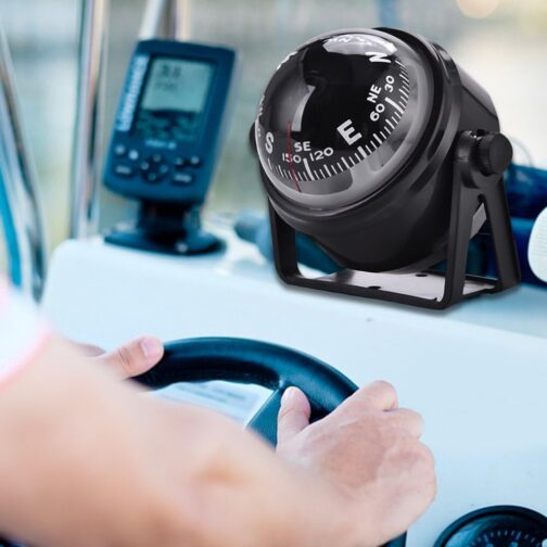 Digital Marine Compass High Precision Pivoting Night Vision Ball Compass Electronic Adjustable Navigation Compass with Holder for Marine Boots, Car, Motorcycle – Bild 5