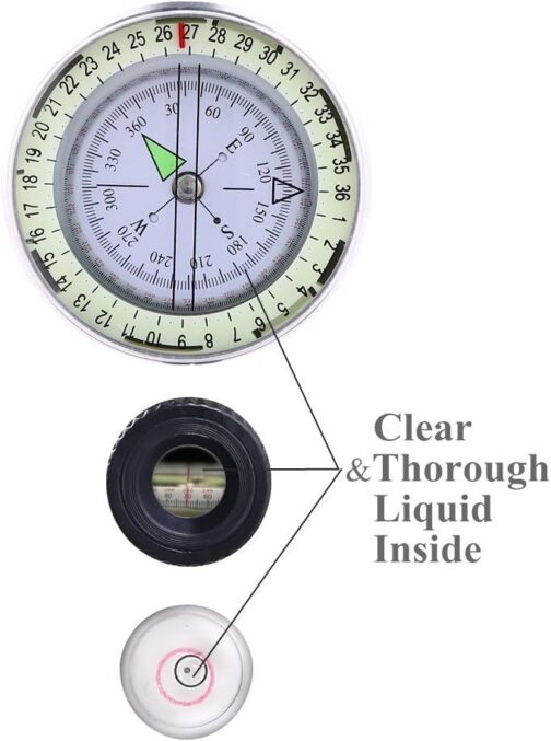 Sportneer Military Marching Compass, Professional Pocket Compass with Carrying Strap for Hunting, Hiking and Outdoor Camping, Waterproof and Shockproof – Bild 3