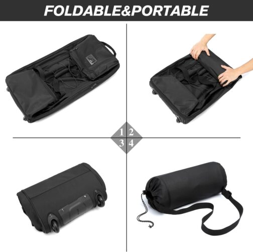 Laripwit Foldable Travel Bag with Wheels Large XXL 130-170L Expandable Weekend Hand Luggage Men Women Roll Bag, black, Travel, camping, sports and fitness, plane checked, storage – Bild 3