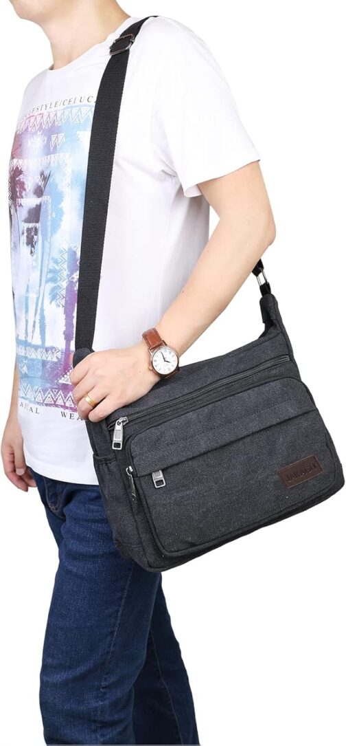 JAKAGO Waterproof Shoulder Bag Men's Multi Bag Canvas Work Bags for Men & Women, for Outdoor, Camping, Travel, Work, Daily Use – Bild 7