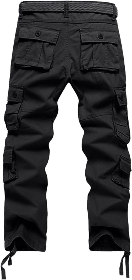 SOOUICKER Outdoor Cargo Trousers Men's Regular Fit Outdoor Trousers Cotton Work Trousers Men Many Pockets Vintage Hiking Trousers Cargo Trekking Trousers Wide Long – Bild 2