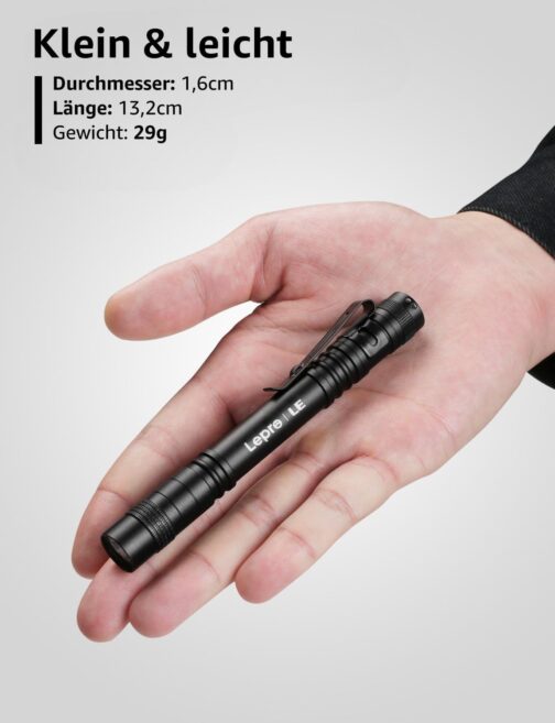 Lepro Torch, Mini LED Torch, IPX4 Waterproof Pen Torch, 3 Modes Handheld Torch Small, Pen Lamp Perfect for Inspection, Work, Repair (Pack of 2) – Bild 3