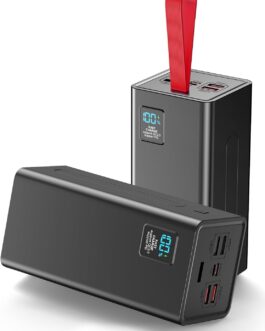 Upgrade Power Bank 90000 mAh, Large Power Bank, External Mobile Phone Battery PD 30 W Fast Charging Power Bank, USB C 5 Outputs & 2 Inputs with LED Display, Portable Charger for iPhone, Camping