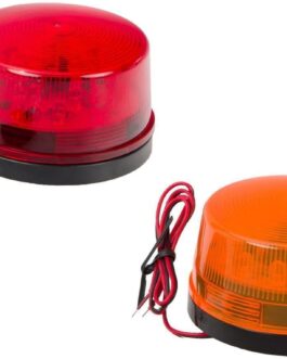 Universal LED Flash Light 12 V in 2 Colours Red or Orange Suitable for Indoor and Outdoor Use (Red)