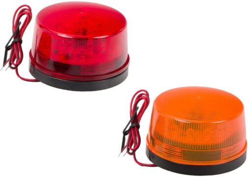 Universal LED Flash Light 12 V in 2 Colours Red or Orange Suitable for Indoor and Outdoor Use (Red)