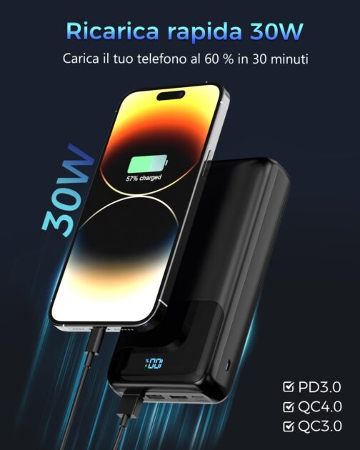 Icmilk PowerBank 50,000 mAh, 30 W Quick Charge Power Bank USB-C 4 Outputs and 2 Inputs External Battery, LED Display Power Bank iPhone with Android Tablets etc – Bild 2