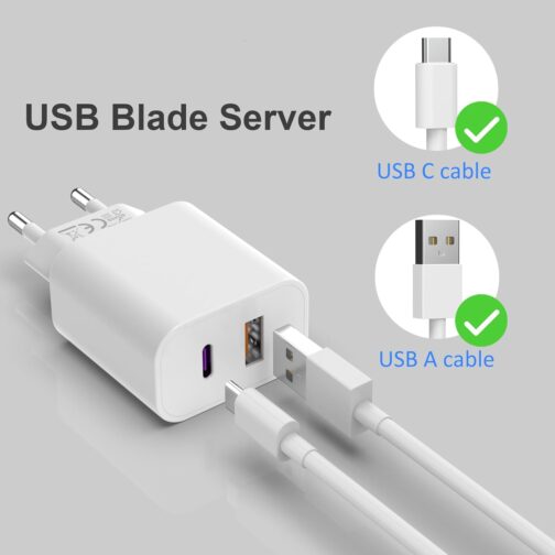 USB C Charger with USB Adapter [2 in 1] Pack of 2 Charging Adapters for iPhone/iPad/Headphones/Mobile Phone Power Supply Multiple Charging Plug PD 3.0 Quick Charger Socket USB-C Plug Charger, Without – Bild 5