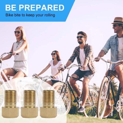 Flintronic Brass Adapter, Pack of 3 Bicycle Valve Adapters Made of Brass, Bicycle Car Valve Adapter, Valve Adapter Bicycle Car Valve with Sealing Ring – Bild 7