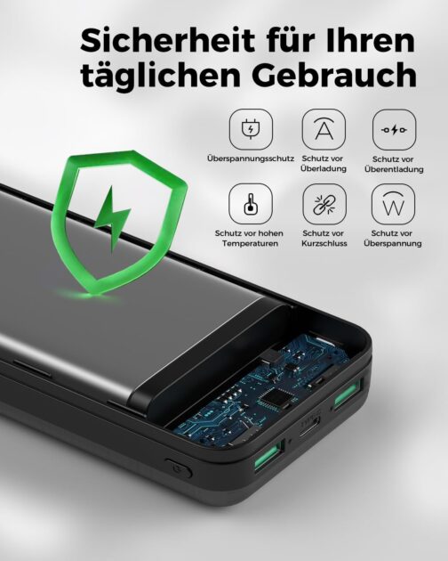 Enerwow Power Bank 27000 mAh, PD 30 W Power Bank Quick Charge, USB C Portable Charger with LED Display, External Battery with iPhone 15 14 Pro Max and Smartphone – Bild 4