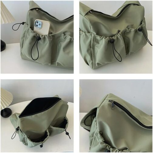 iCozzier Canvas Damen Handtasche, Hobo Schultertasche, Große Umhängetasche für Reisen und Arbeit – Bild 4