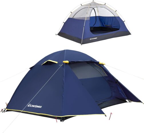 EchoSmile 1/2/3 Person Camping Tent 3-4 Season Waterproof 5000 mm Tent Dome Tent with Awning Lightweight Hiking Tent Outdoor iglu Tent Festival Tent