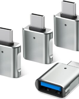 Obcxin Adapter USB C to USB (4 Pack), OTG Adapter Thunderbolt 4/3 to Compatible with iPhone 16 15 Series MacBook Pro M4 Mac mini Galaxy S24, iPad, Type-C Mobile Phone, Tablets and More