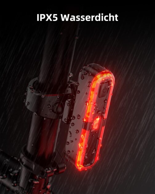 OnMeto Bicycle Rear Light, LED Rear Light Bicycle USB Type-C Rechargeable Bicycle Light Rear Light Ebike IPX5 Waterproof for Road Bike, MTB, E-Bike – Bild 6