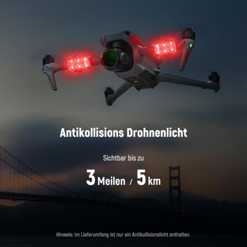 NEEWER Drone Flash Light, Anti-Collision Night Escape with 4 Flash Modes / 4.5H Running Time / Light Rain Cover, Compatible with DJI Mini 4 Pro Mini 3 2 SE Mavic Air 3 2, DL6R Red – Bild 2