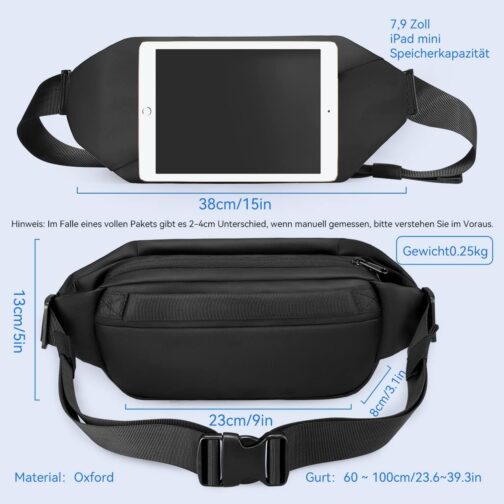 Ultralight Sling Bag, Sling Bag, Waterproof Shoulder Bag, Men's Small Chest Bag, Crossbody Bag, Fashion Waist Bag for Travel, School, Hiking, Fitness, Cycling, Hunting – Bild 4