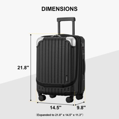 LEVEL8 Suitcase, Trolleys, Hand Luggage, Hard Case, Rolling Suitcase, Travel Suitcase, TSA – Bild 9
