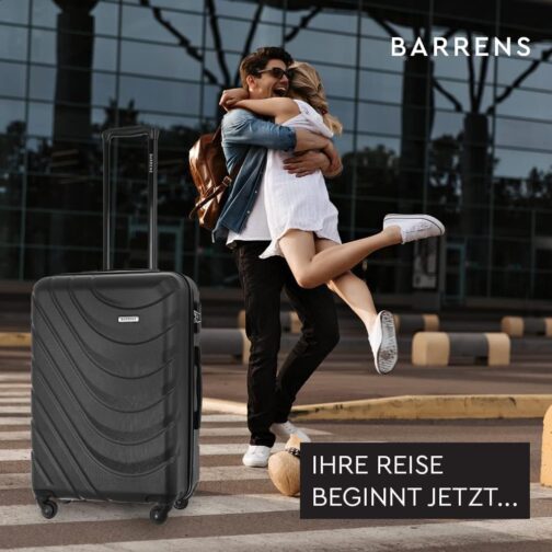 BARRENS Suitcase | ABS Material | Cipher Lock | Flexible Handle | 360 Degree Wheels |, black, Hard shell – Bild 7