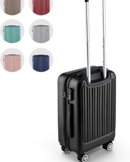 Easy Move ABS Hard Case – Ergonomic & Safe – Trolley Suitcase with 360° Wheels, Number Lock – Trolley Suitcase, Travel Suitcase, black, Hard shell with 360° double wheels