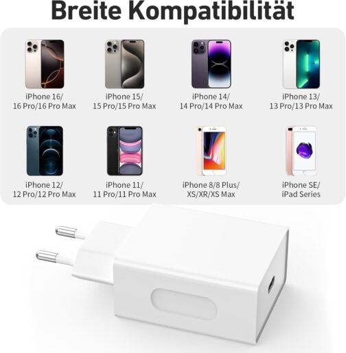iPhone Charger, 20W USB C Charger for iPhone 16, 16ProMax, 16Pro, 15, 15Pro, 15ProMax, 14 Pro MAX, 13, 12, 11, SE, iPad, 20W USB C Plug Charger Plug Quick Charger – Bild 6