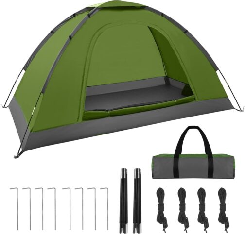 1 Personen Camping Zelt - Leicht Kuppel Campingzelt Rucksackzelt mit Anti Moskito Klarsicht Fenster Bildschirm 3000 mm Wasserdicht, Einfache Installation für Camping Outdoor Wandern – Bild 7