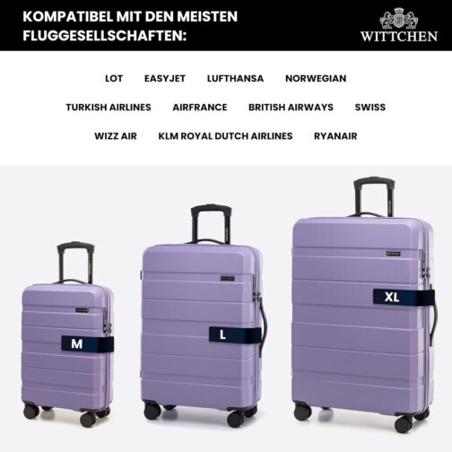 WITTCHEN Comodo Line Suitcase Hand Luggage Set ABS Telescopic Handle TSA Lock 4 Double Wheels – Bild 6