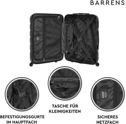 BARRENS Suitcase | ABS Material | Cipher Lock | Flexible Handle | 360 Degree Wheels |, black, Hard shell – Bild 6