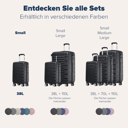 TRVLMORE Suitcases & Trolleys - Hand Luggage Suitcase - Travel Suitcase with Wheels - Hand Luggage Trolley 55 x 40 x 20, Hard Case Small, Suitcase Hand Luggage 55 x 40 x 20 Lightweight, Trolley Hand – Bild 8