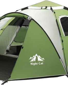 Night Cat Tent 2 3 4 Person Waterproof Lightweight Pop-Up Tent Awning Tent Easy to Set up and Carry for Hiking