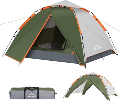 Gysrevi Camping Tent Quick Up Dome Tent Windproof Dome Tent 3-4 Tent People for Camping Outdoor Trekking